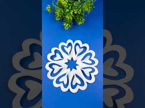 Paper Snowflake❄️ How to Cut a Paper Snowflake❄️ #shorts #papercrafts #youtubeshorts #diy