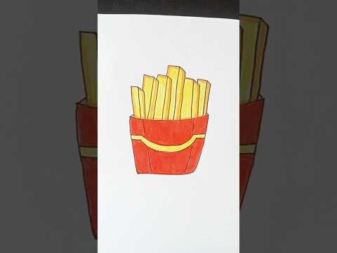 How to draw French fries 🍟 | Menggambar kentang goreng #drawing #artwork #howtodraw #easydrawing