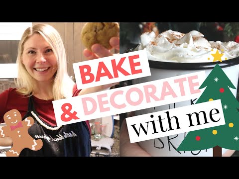 Holiday 🍪BAKE & DECORATE🎄🎅 with me | farmhouse decor, gingerbread cookies + latte!