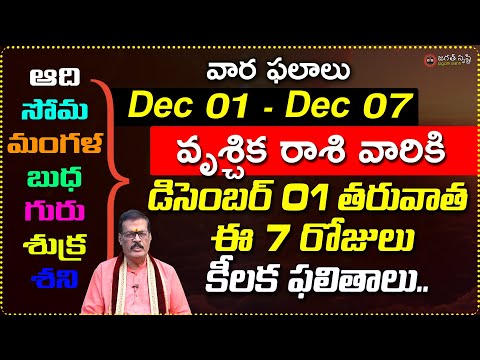 vruschika rashi december 01 to 07 weekly horoscope | Dec 01 to Dec 07 vruschika Rashi vara phalalu