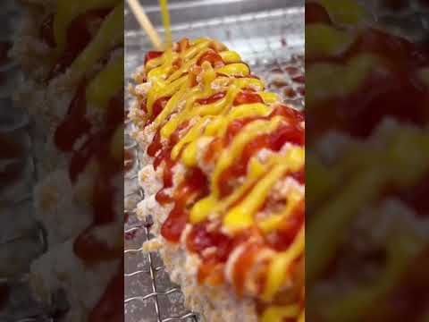 Korean style noodle hot dog / Korean street food