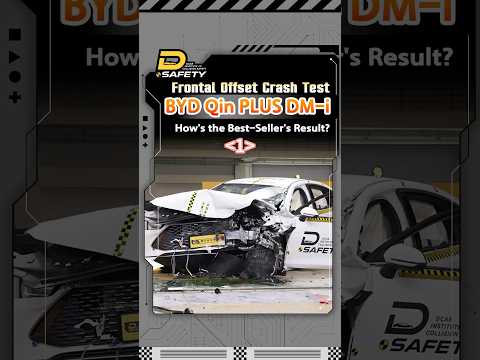 Frontal Offset Crash Test BYD Qin #safetyfirst #crashtest #byd