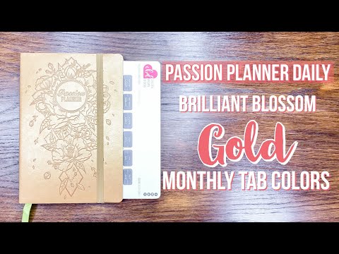 Monthly Tabs for the Passion Planner Daily - Brilliant Blush - GOLD