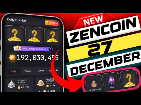 zen coin daily combo today 27 December | zen coin daily meditation today | zen coin daily combo