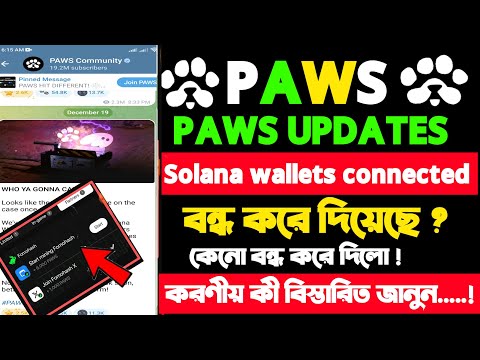 PAWS new update today !!why the Solana Wallet Connect temporarily paused !! আপনার এখন করণীয় কী?#paws