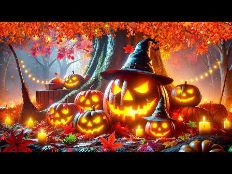 Autumn Halloween Ambience Music 🎃 Scary Halloween Background Music 🔥🍂 Halloween Ambience Fireplace