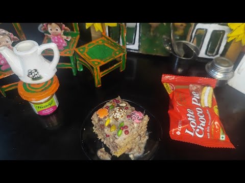 Miniature  Lotte Choco pie cake recipe|Bread cake recipe|Miniature cooking vlog|#lotte#chocopie#cake