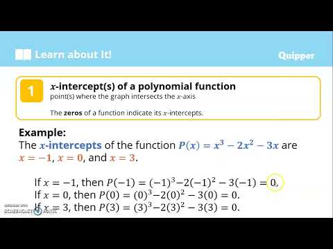 Graphs of Polynomial Functions PART 1 - Grade 10