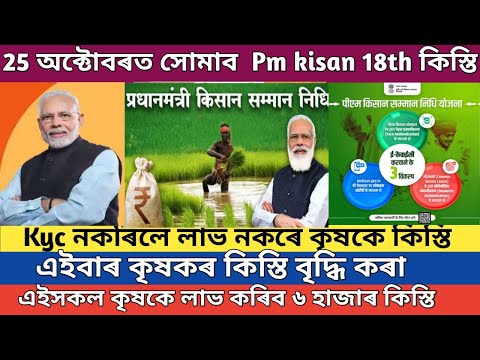 Pm kisan 18th installment Date  2024 // Pm kisan yojana insmportant update // pm kisan scheme assam