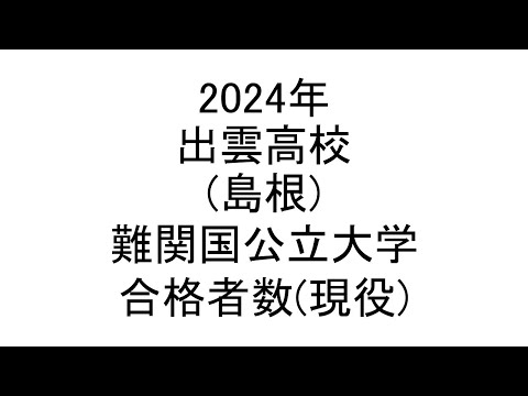 出雲高校(島根) 2024年難関国公立大学合格者数(現役)