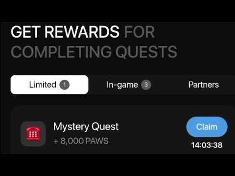 PAWS New Limited Task For 24 Hours | PAWS AIRDROP