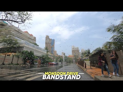 Bandstand, Mumbai- 4K | Beautiful Refreshing Morning Monsoon Drive