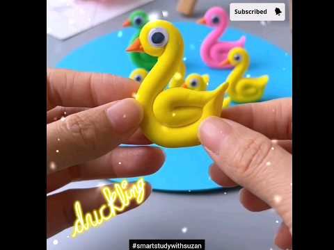 Cute Duckling by clay dough🐤🐣|Boost your brain 🧠🌈💐#shorts #short #viral #trending #trendingshorts