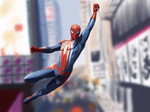 Drawing PS4 Spider-man with iPad Pro and Procreate