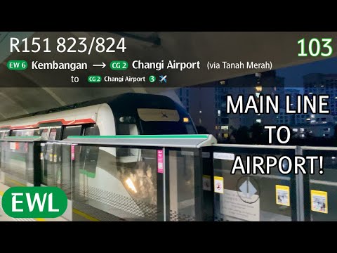 [SMRT] [THROUGH SERVICE] Alstom Movia R151 [823/824] - Kembangan » Changi Airport (EWL/CGL)