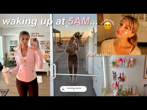 WAKING UP AT 5AM! half asleep but productive😵‍💫 morning routine