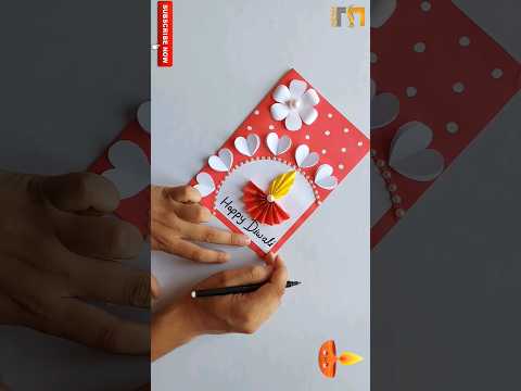 Happy Diwali greeting card making 2023 / How to make Diwali card #shorts #happydiwali