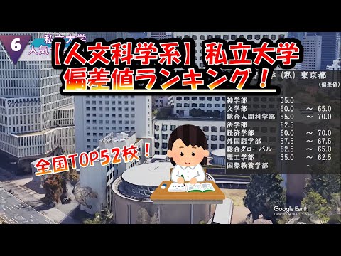 私立【人文科学系】大学偏差値ランキング！文・教育・教養・文化学部 　全国編 2023年