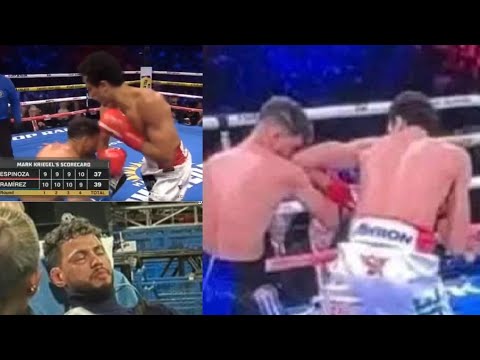 Rafael Espinoza gets caught CHEATING HOSPITALIZING Robeisy Ramirez with ELBOWS Breaking his EYE Bone