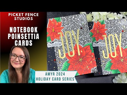 Notebook Poinsettia Cards | AmyR 2024 Holiday Card Series #8