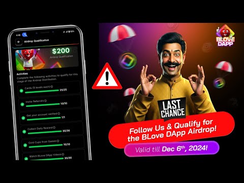 BLove dapp is live for 24 hours only ! Blove dapp airdrop eligibility criteria task complete