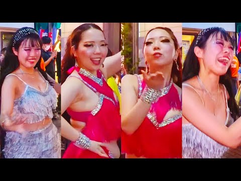 😈 samba in the shopping street No.２💓魅惑の眠らない夜魔女達👩‍🎓刺激過ぎる🔥猛烈❓❓猛烈な踊り💃 東京外国語大学 ブラジル研究会 🪄闇夜の街🌉商店街のサンバパレード