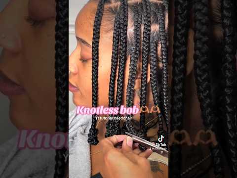 BRAIDED BOB??😍#braids #knotlessbraids #mediumknotlessbraids #grwm #hairstyle #boxbraids