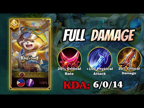 MENKI CUTE BUT DEADLY JUNGLE DAMAGE BUILD - HONOR OF KINGS