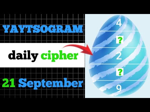 yaytsogram cipher | 21 Sep Cipher | yaytsogram daily cipher | yaytsogram code #yaytsogram #code