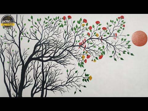 wall painting ideas | how to do wall painting | wall art tree design ideas | wall painting designs