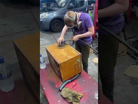 How to prep metal for paint, with a 9 year old #painting