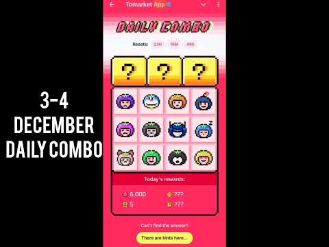 Tomarket airdrop daily combo today 3 December | Tomato combo today 3 December| Tomarket daily combo