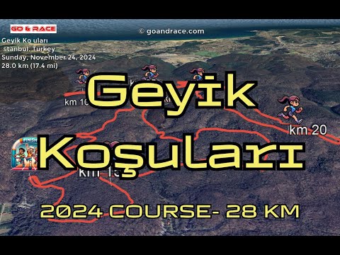 Geyik Koşuları (2024): fly over the 28 km course! Video of the race path.