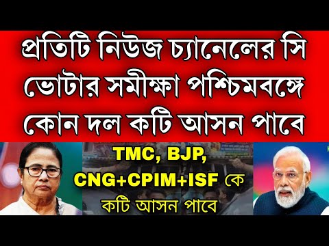 BJP, TMC, CPIM+CNG+ISF কে কটি আসন পাবে লোক সভা ভোটে ।প্রতিটি news channel থেকে সংগৃহীত জনমত সমীক্ষা