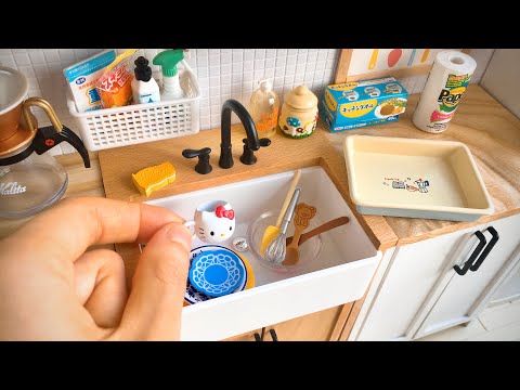 Toy Miniatures 1:6 Kitchen Sink Cabinet Set | Toy Miniatures Re-Ment Mini Kitchen | 袖珍1:6迷你廚房全木製組合櫃