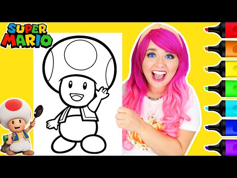 Coloring Toad Super Mario Nintendo Coloring Page | Ohuhu Art Markers