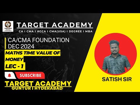 1.CA_CMA_FOUNDATION_TIME_VALUE_OF_MONEY_INTRODUCTION_LEC-1_BY_SATISH_SIR#ca #cainter #cma#cmausa