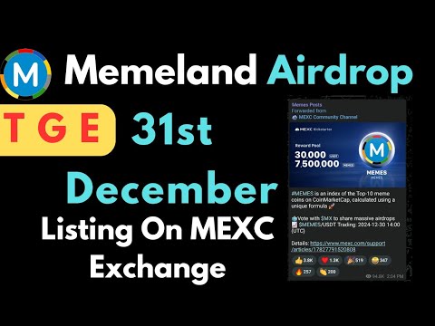 Memeland Airdrop New Updates || Exchange Listing || Memes Token Withdraw ||