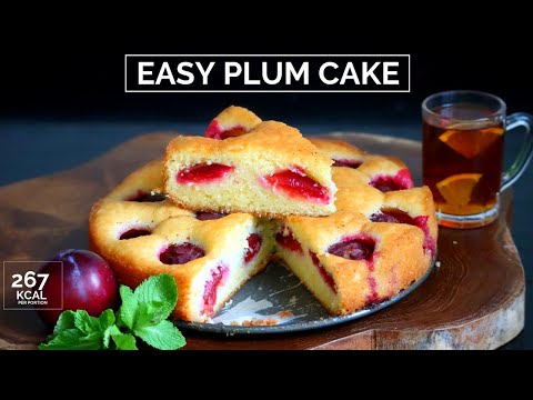 Easy plum cake recipe - Coffee (tea) cake with plums - Plum torte - Tart with plums - كيكة الفواكه