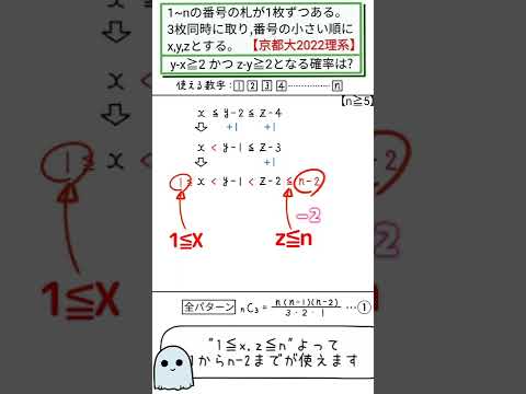 【京大2022】この形になれば瞬◯可能！入試でよく見る１列の不等式【確率】