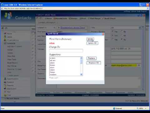 CRM Demo- Spell Check