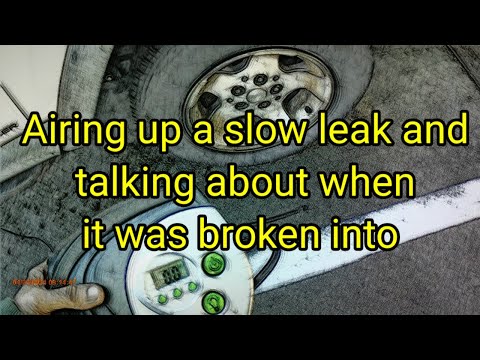 (1431) Slow leak on Jeep tire airing up & looking for nails