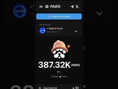 Paws New Task Add to Home Screen   | Paws Airdrop New Task #shorts #airdrop #pawsairdrop