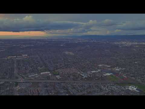 San Jose with Snowy Mountains Area, California v2.0 | 4K HDR | Drone | Royalty Free