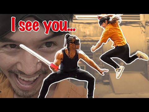 Blind Sword Fight Prank｜We Beat Up FIKSHUN THE SAMURAI