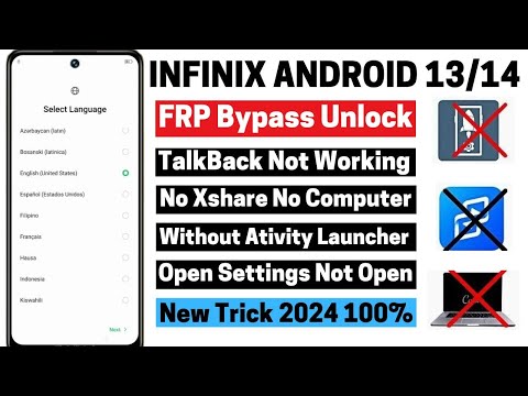 All Infinix Android 12/13/14 FRP Bypass/Unlock Without Pc 2024 - No Xshare - No Activity Launcher