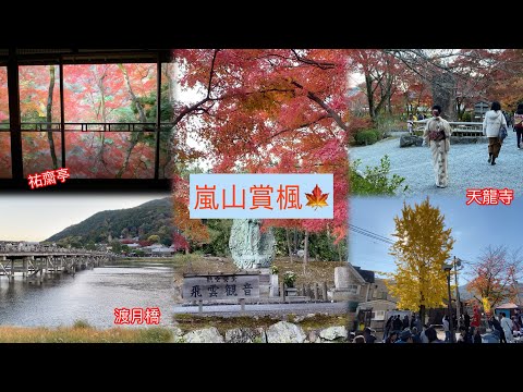 【京都vlog】嵐山體驗穿和服賞楓🍁經典景點巡迴—天龍寺、渡月橋、祐齋亭