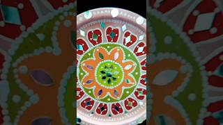 Vibrant Floral Mandala Art: DIY Plate Decoration #handdecoration #papermache #lettercarving