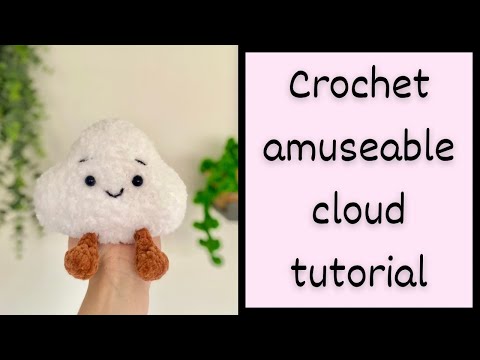 Easy crochet cloud plushie tutorial for beginners✨ Step-by-step amusable jellycat amigurumi tutorial