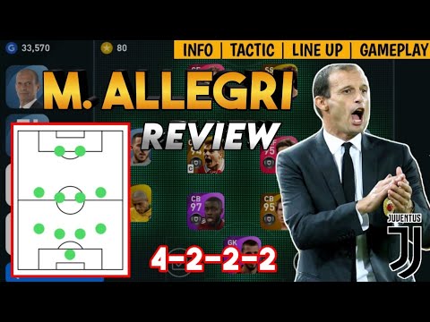 M. ALLEGRI 4222 MANAGER REVIEW | NEW JUVENTUS MANAGER | PES 2021 MOBILE